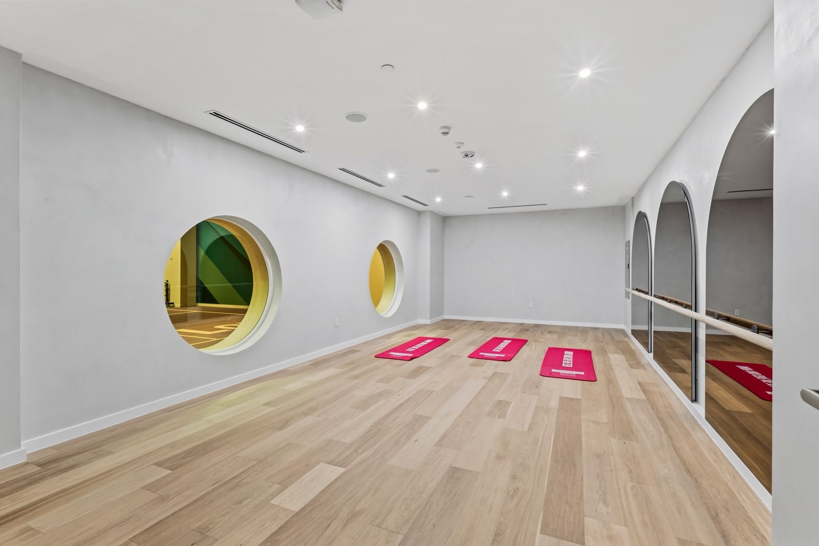 Yoga and barre studio with sprung floor
